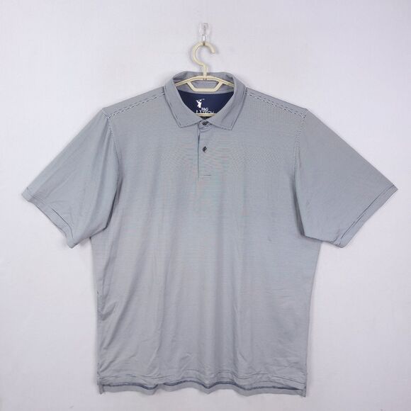 F & G Other - F&G Tech Polo Shirt Men Size 2XL Short Sleeve Stripped Golf Performance Collared